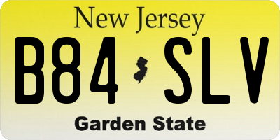 NJ license plate B84SLV