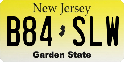 NJ license plate B84SLW