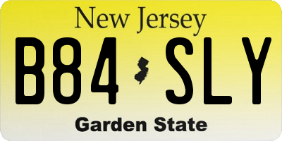 NJ license plate B84SLY