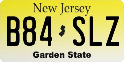 NJ license plate B84SLZ