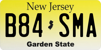 NJ license plate B84SMA