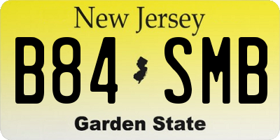NJ license plate B84SMB