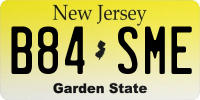 NJ license plate B84SME
