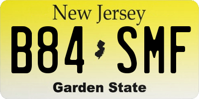 NJ license plate B84SMF