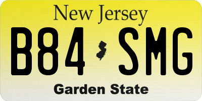 NJ license plate B84SMG