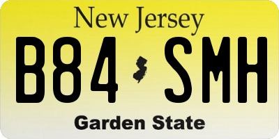 NJ license plate B84SMH