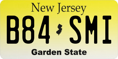 NJ license plate B84SMI