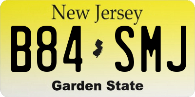 NJ license plate B84SMJ