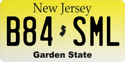 NJ license plate B84SML