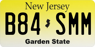 NJ license plate B84SMM