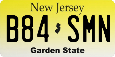 NJ license plate B84SMN