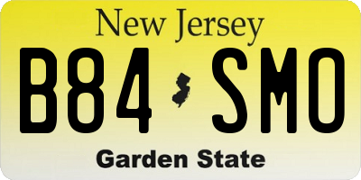 NJ license plate B84SMO