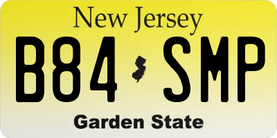 NJ license plate B84SMP