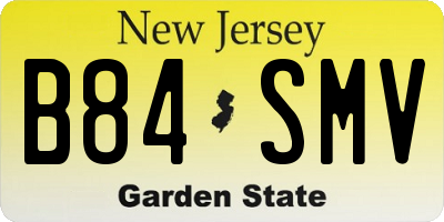 NJ license plate B84SMV