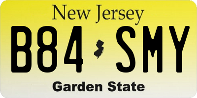 NJ license plate B84SMY