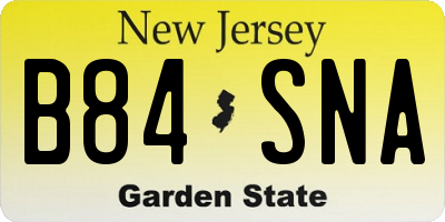 NJ license plate B84SNA