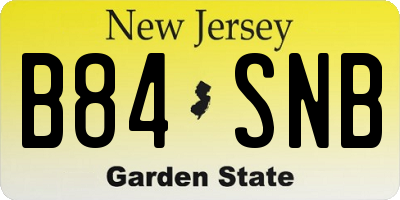 NJ license plate B84SNB