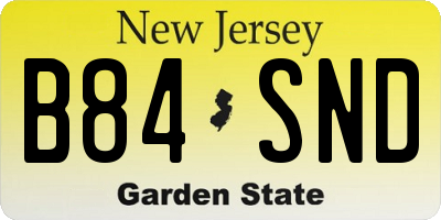 NJ license plate B84SND