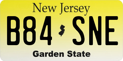 NJ license plate B84SNE