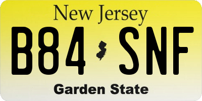 NJ license plate B84SNF