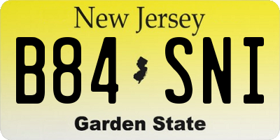 NJ license plate B84SNI