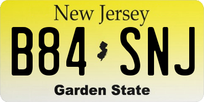 NJ license plate B84SNJ