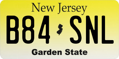 NJ license plate B84SNL