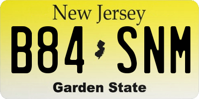 NJ license plate B84SNM