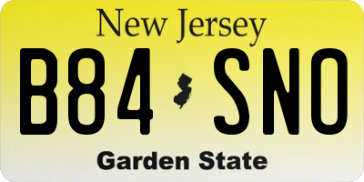 NJ license plate B84SNO