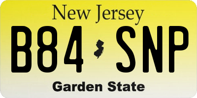 NJ license plate B84SNP