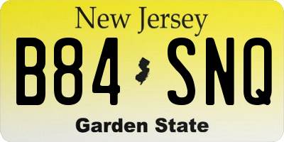 NJ license plate B84SNQ