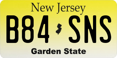 NJ license plate B84SNS