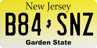 NJ license plate B84SNZ