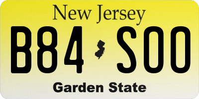 NJ license plate B84SOO