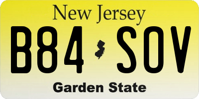 NJ license plate B84SOV