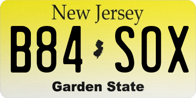 NJ license plate B84SOX