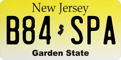 NJ license plate B84SPA