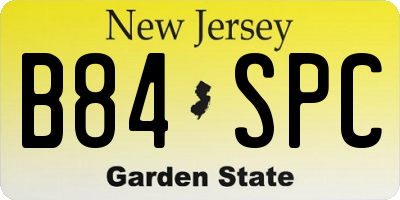 NJ license plate B84SPC