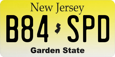 NJ license plate B84SPD