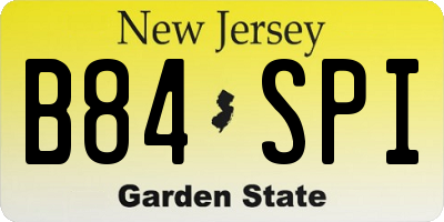 NJ license plate B84SPI