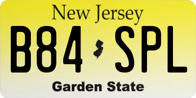 NJ license plate B84SPL