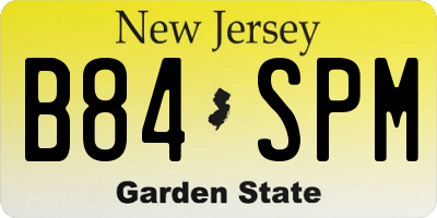 NJ license plate B84SPM