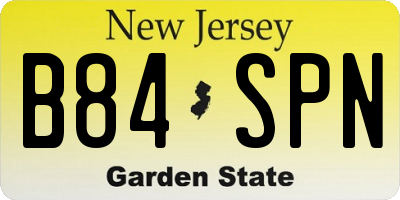 NJ license plate B84SPN