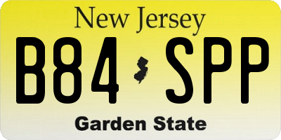 NJ license plate B84SPP