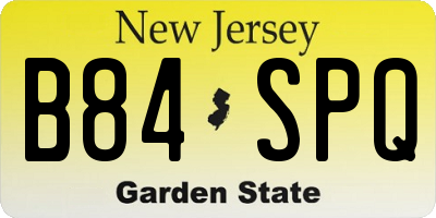 NJ license plate B84SPQ