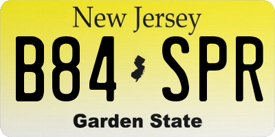 NJ license plate B84SPR
