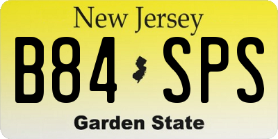 NJ license plate B84SPS