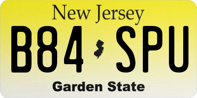 NJ license plate B84SPU