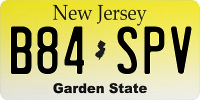 NJ license plate B84SPV