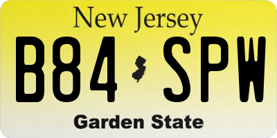 NJ license plate B84SPW
